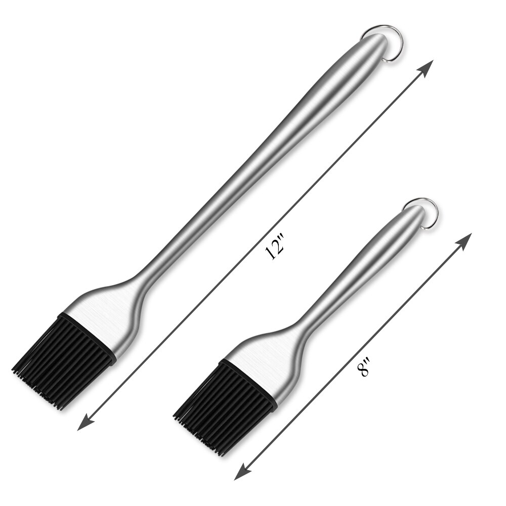 Sauce Basting Brush Kitchen Oil BBQ Grill Brush Stainless Steel Cooking Barbecue Brushes Silicone Pastry BBQ Accessories