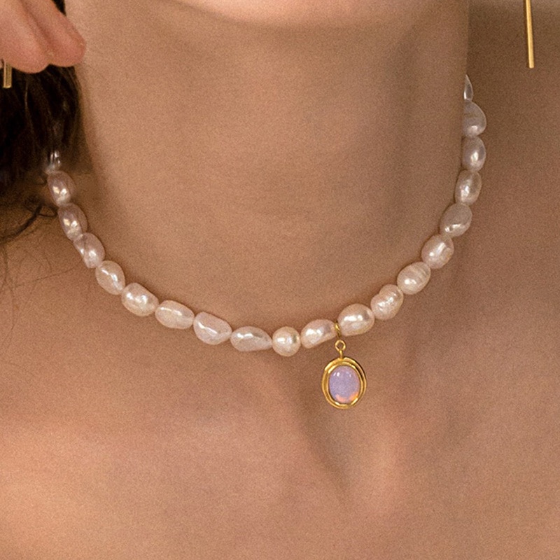MENGJIQIAO Japan Baroco stil Jahrgang Süßwasser Perle Halsband Halskette Für Frauen Mädchen Elegante Opal Collares Schmuck Kolye