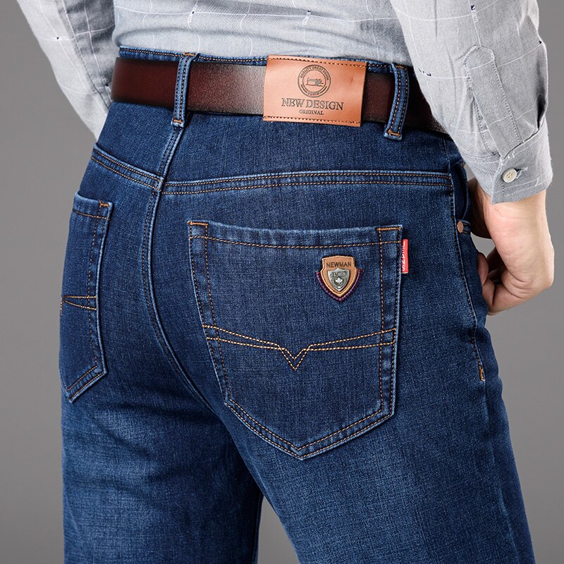 NIGRITY Winter Men's Warm Fleece Jeans Stretch Casual Straight Thick Denim Flannel Jeans Soft Pant Trousers Plus Size 28-44: 29