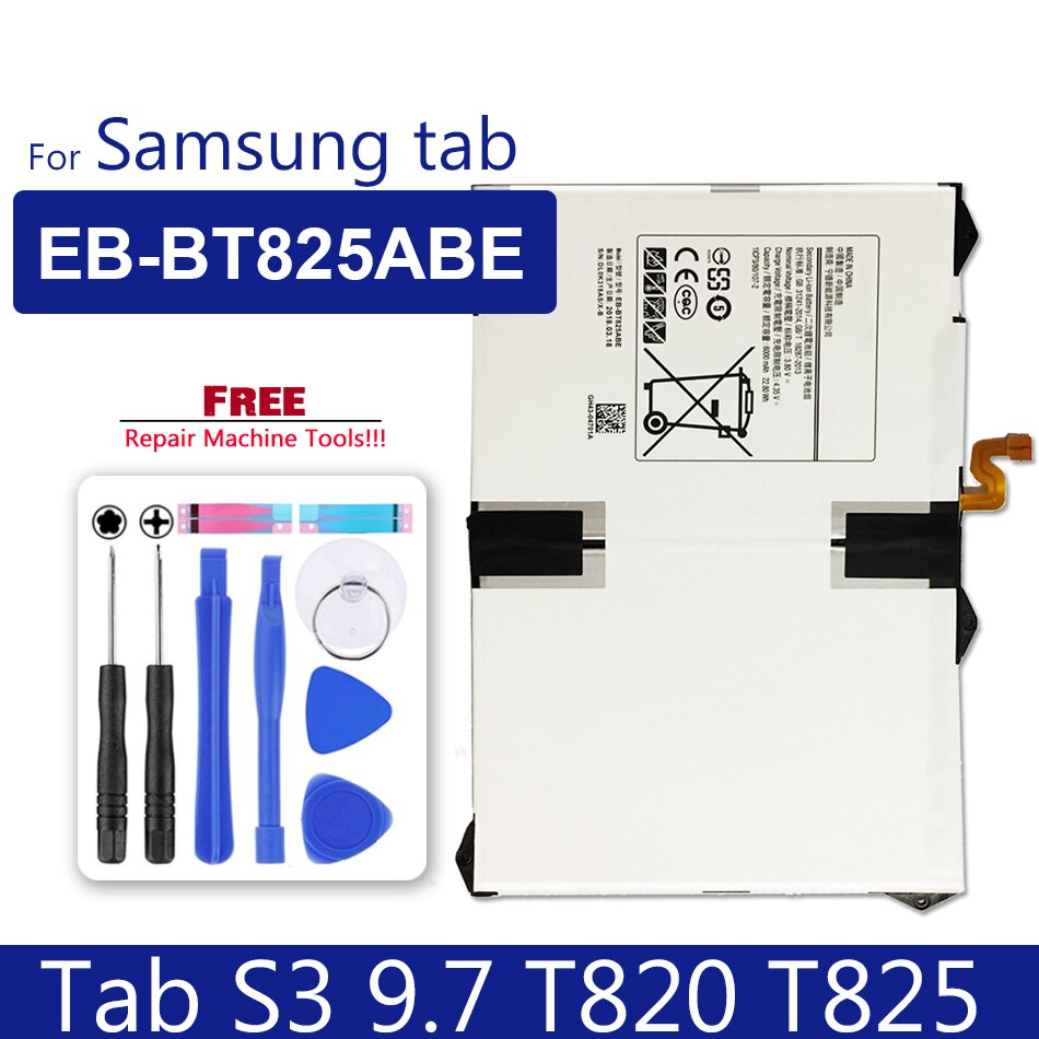 Tablet Battery For Samsung Galaxy Tab 2 3 4/Tab S S2 S3/tab A/tab E (7.0 8.0 8.4 9.6 9.7 10.1 10.5) For Pro 8.4/Note 8 10.1 12.2: Tab S3 9.7 T820 T825