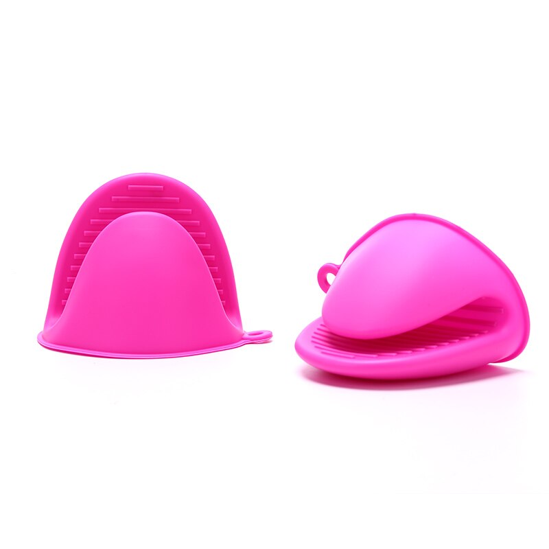 2 stücke Silikon Handschuhe Ofen Wärme Isoliert Finger Handschuhe Kochen Mikrowelle Nicht-Unterhose Greifer Topf Halfter Küche Backen Werkzeug: RR
