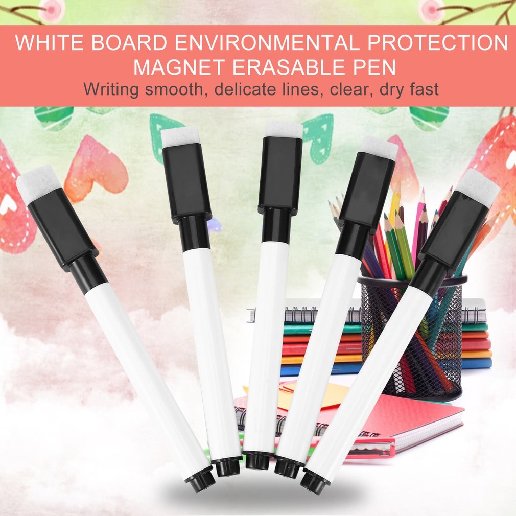 5 Stks/set Gloednieuwe Whiteboard Pen Uitwisbare Droog White Board Markers Milieu Gum Kantoor Schoolbenodigdheden