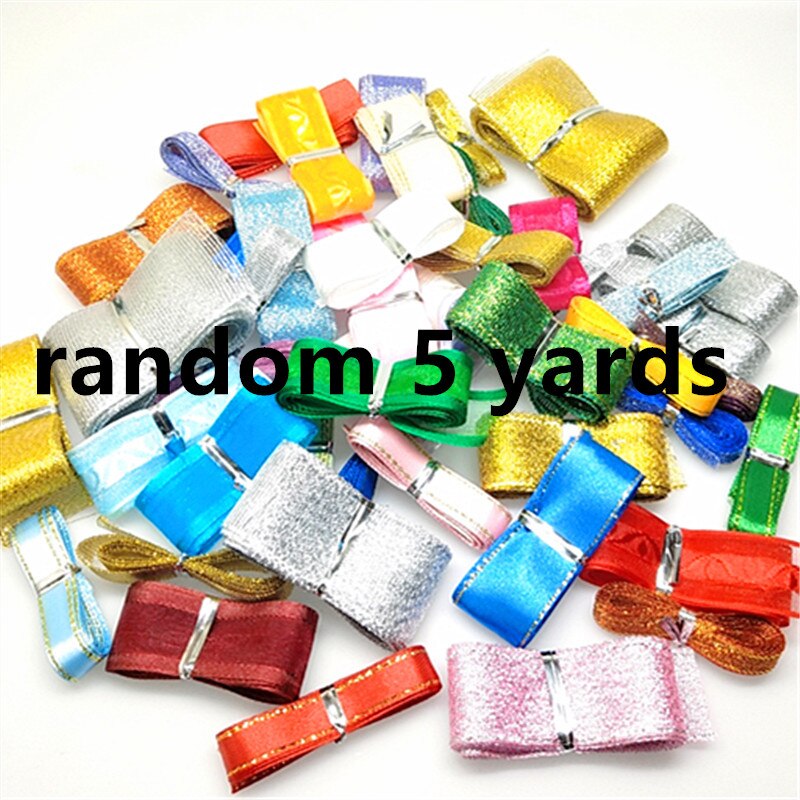 5Yards willekeurige mix size Kerst Lint Grosgrain Lint Haar Boog Bruiloft Kerst Decoratie Polyester Lint DIY Naaien: 3