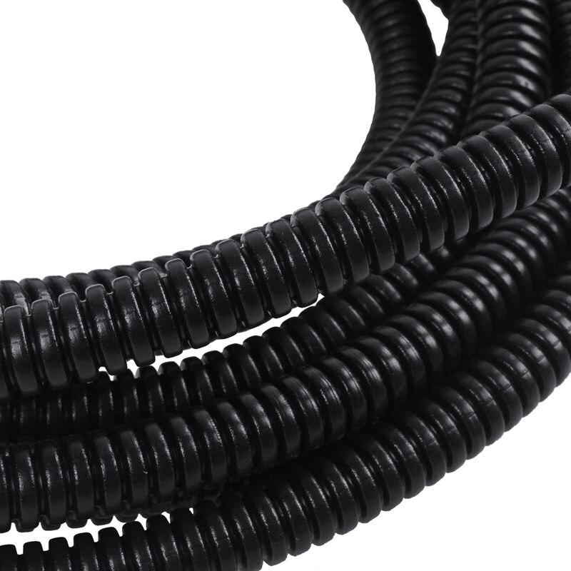 4.5M Length 10mm OD Black Automotive Wire Harness Corrugated Tube