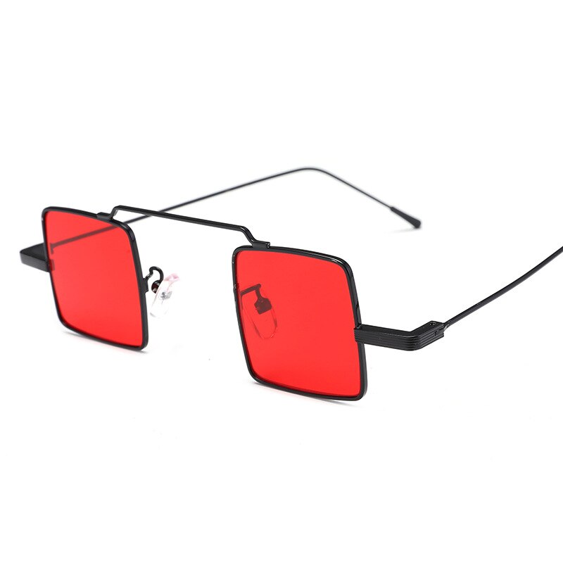 Dames zonnebril punk stijl heren zonnebril klein montuur zonnebril  uv400 retro acryl lenzen: Rood