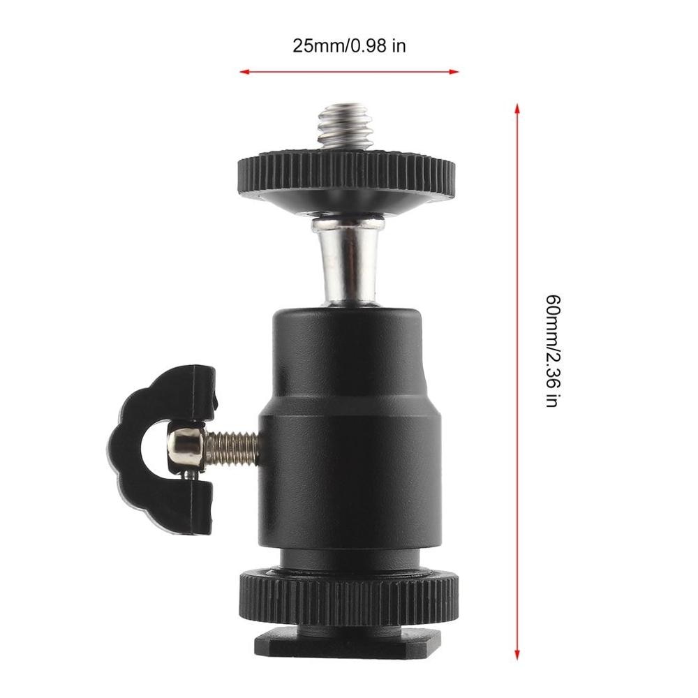 Universal 1/4 Mini Ball Head Screw Tripod Light Bracket Swivel Holder Mount DSLR Camera Camcorder for Canon Tripod Black