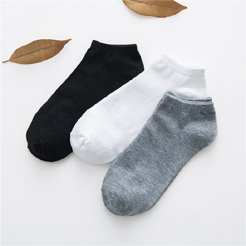 Mænd sokker bomuld hvid sort grå tre farver og ti par varme båd sokker stil korte sokker