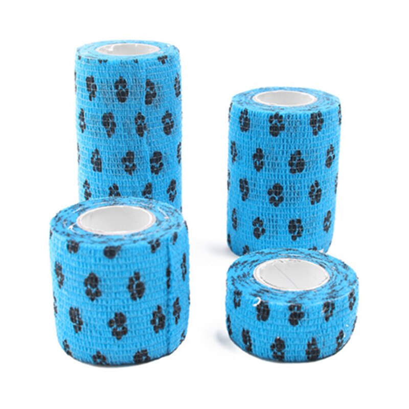 Elastic pet bandage, foot guard bandage, pet wrapping paper Non-woven dog paw print pattern pet daily bandage practical