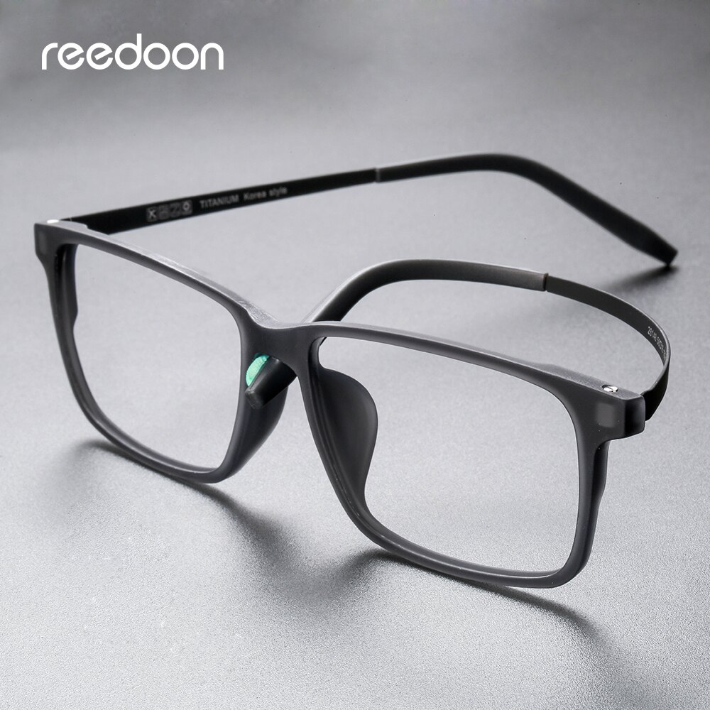 Reedoon Optical Eye Glasses Frame Ultralight Square Prescription Eyeglasses Plastic Titanium TR90 Frame Clear Lens For Men Women