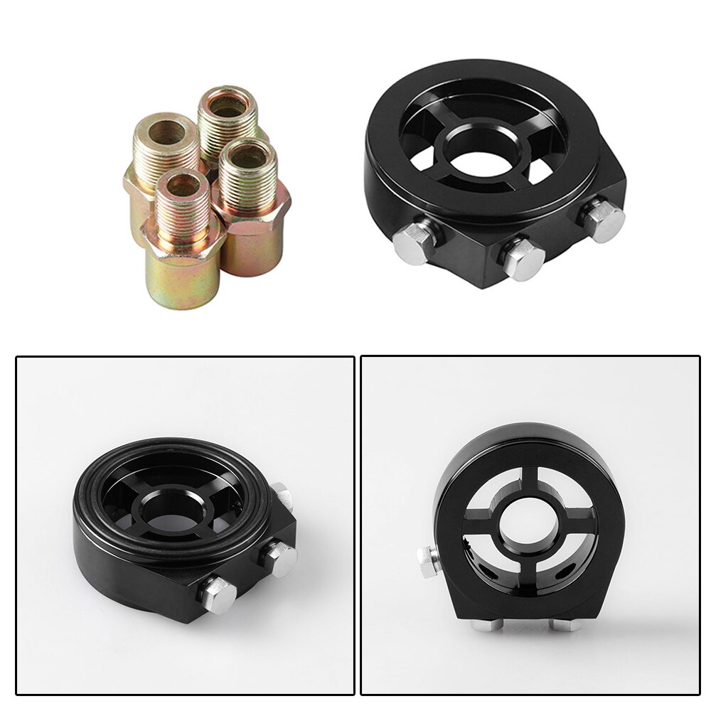 Universal Oil Filter Temperature Pressure Gauge Sensor Adapter Sandwich Plate Oil Pressure Gauge Adapter