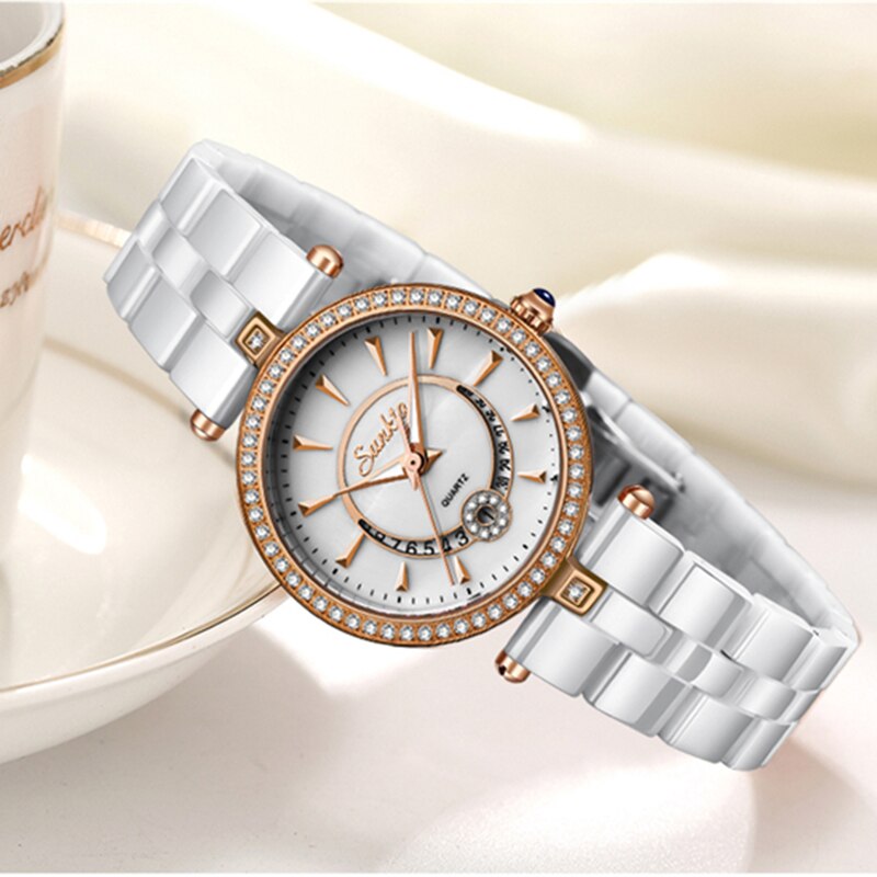 Sunkta quartz kvinder ure keramik ure kvinder top luksus mærke dame boutique armbånd ur kvinde ur reloj de dama
