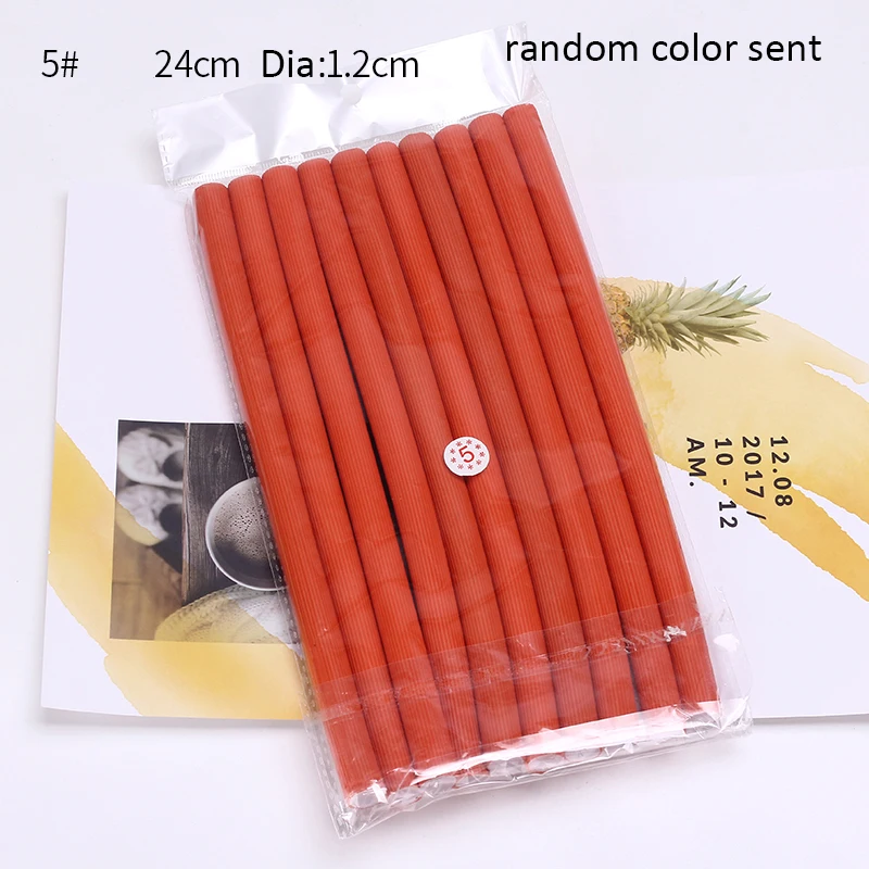 10 pçs flexível haste de ondulação do cabelo rolos de cabelo fabricantes espuma macia bendy torção cachos flexi rolos ferramentas estilo rolo de cabelo sem calor: Azul