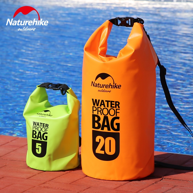 Naturehike-bolsa seca impermeable de 5L, 10l, 15l, 20 litros, bolsa seca con correa para el hombro, para playa, natación, kayak, acampada