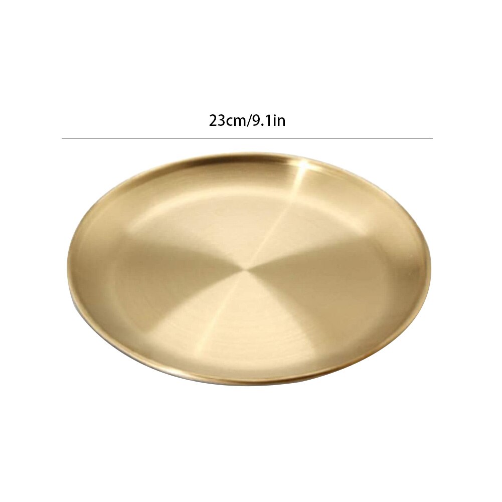 Golden Rvs Opslag Lade Luxe Metalen Ronde Plaat Cake Display Metalen Keuken Fruit Platen Fotografie Prop Home Decor