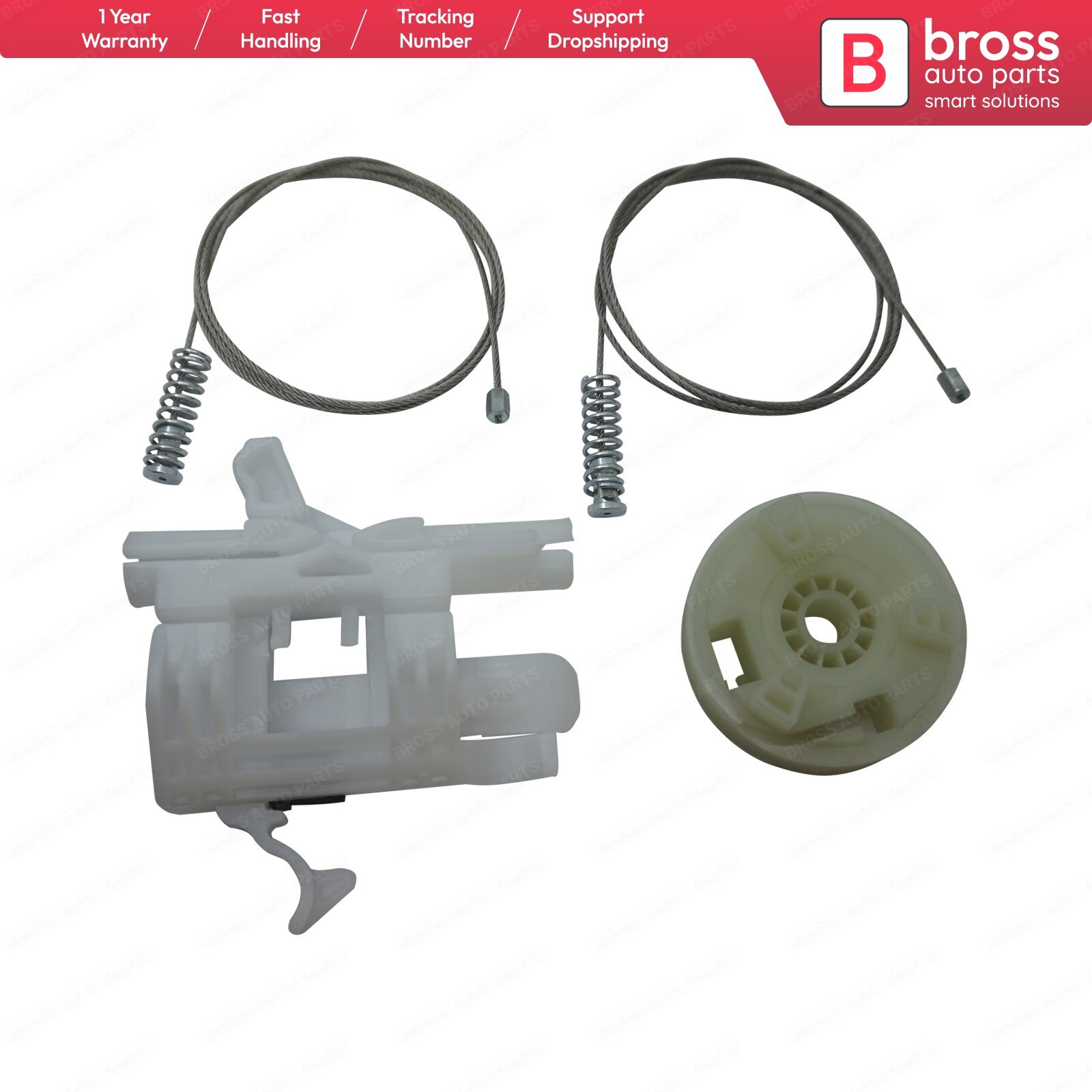 Bross Auto-onderdelen BWR5232 Venster Regulator Set Reparatie Rechtsvoor Deur 68070266AD Voor Fiat 500 2007-Op Uit turkije