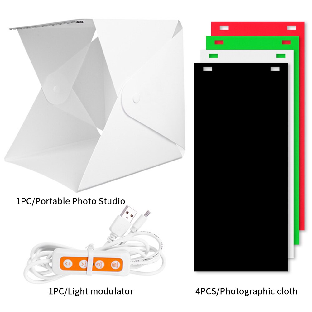 22cm Photography Multifunctional For Camera Mini Foldable Box Adjustable Brightness Portable Photo Studio Top Hole With Lights