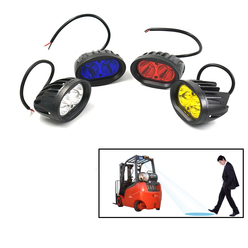 20W Led Spot Heftruck Rood Geel Blauw Waarschuwing Lamp Veiligheid Werken Licht 10 ~ 60V Dc Heftruck led Waarschuwing Licht