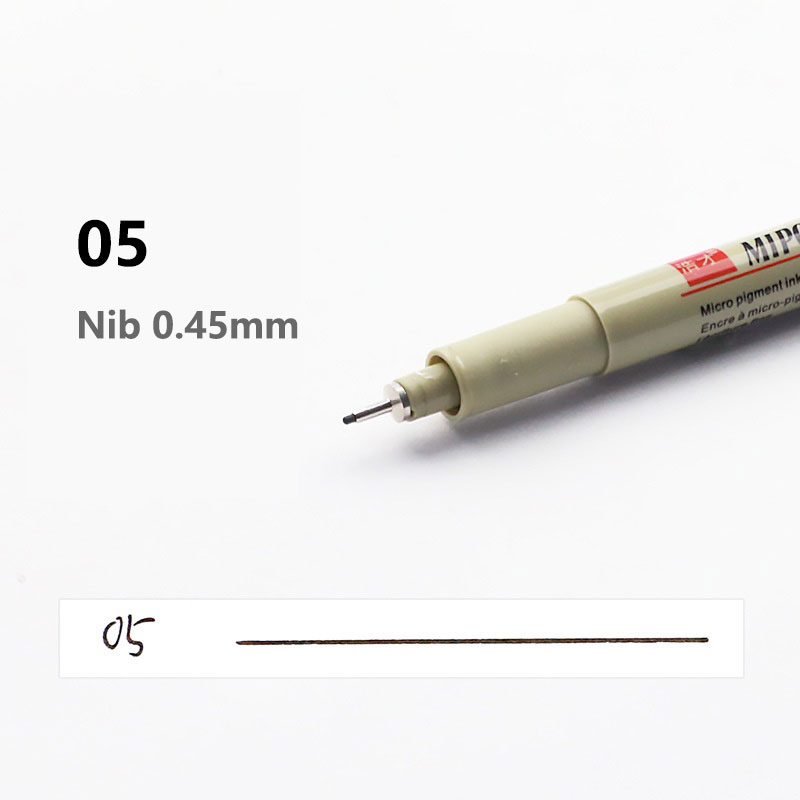 Pigment Liner Micron Pen Waterproof Art Markers brush pen Hand-Drawn Manga Sketch Needle Fineline Pen Supplies Stationery: Dark Grey