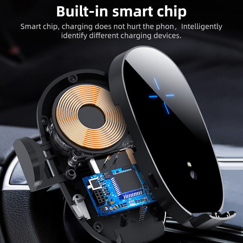 15W Auto Qi Draadloze Oplader Air Vent Auto Telefoon Houder Voor Iphone Samsung Huawei Infrarood Sensor Car Mount Stand houder