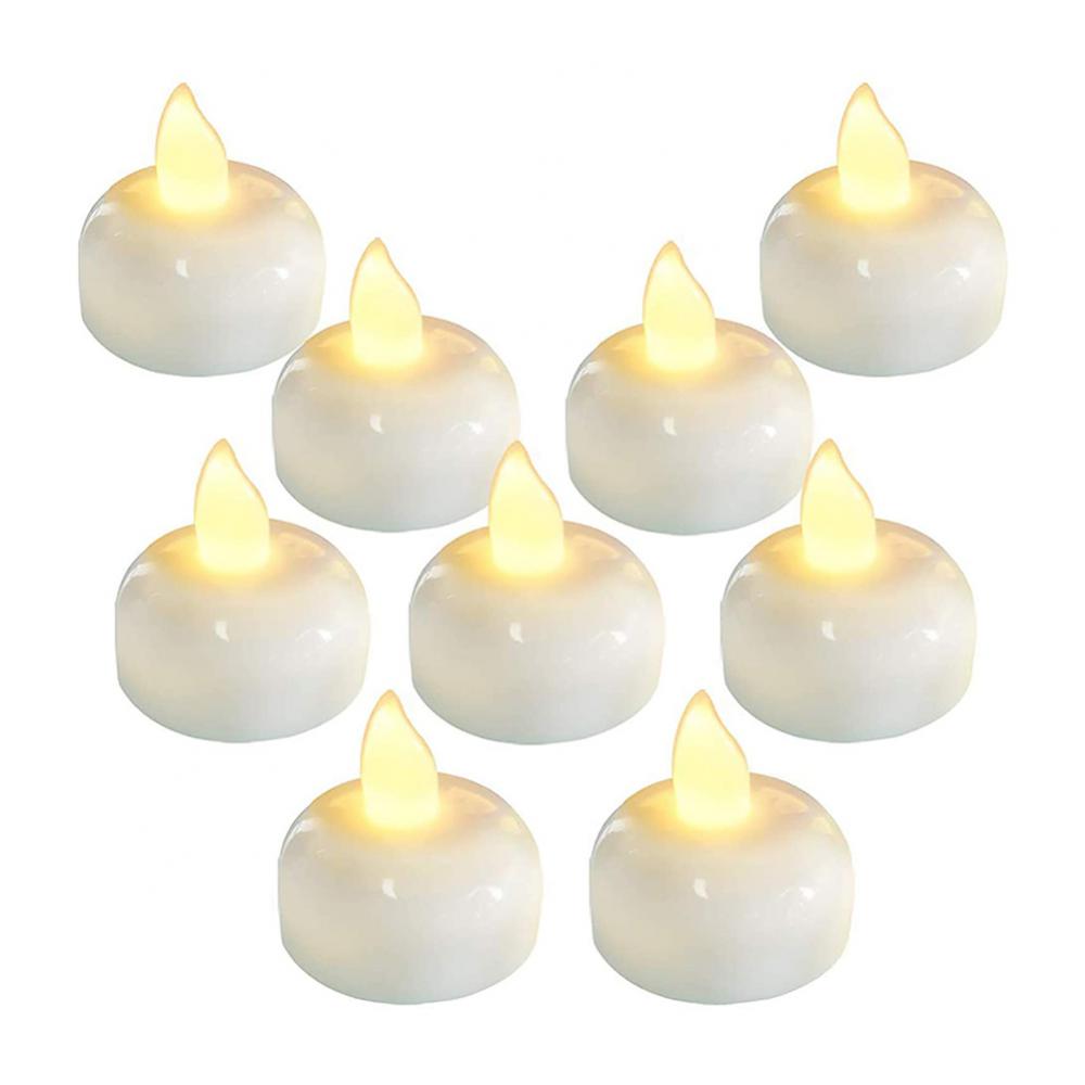 Bougie flottante sans flamme, bougies chauffe-plat scintillantes imperméables, bougies Led chaudes pour piscine, SPA, baignoire, décor de dîner de fête de mariage
