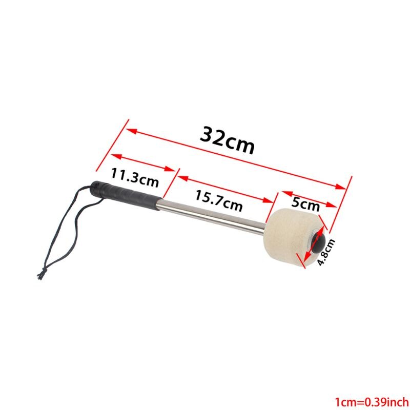 Bass Drum Mallet Drum Stick with Wool Felt Head Percussion Accessory