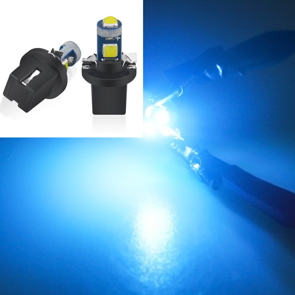 Ampoule led T5 B8.5 B8.5D 3030-3SMD, 20 pièces, indicateur de jauge, lumières intérieur du tableau de bord, lampe latérale, dc 12v: (B8.5)ICE BLUE