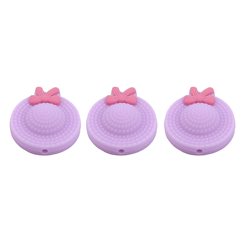 5PC Baby Necklace Teeth Gel Cute Bow Cap Baby Silicone Grinding Beads Baby Chewing Toy Teether DIY Jewelry Accessories