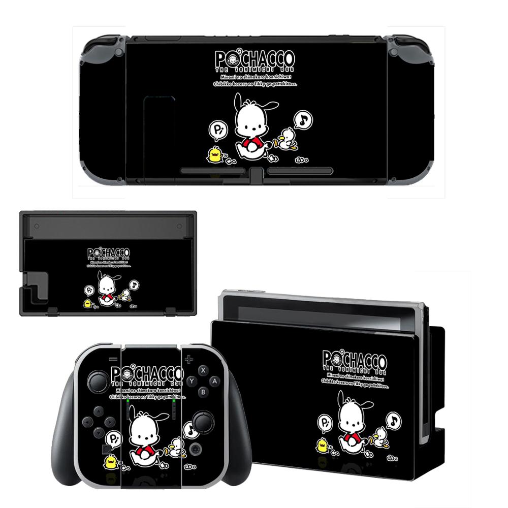 Pochacco-pegatinas de piel para Nintendo Switch, pegatinas de vinilo para consola Nintendo Switch y controlador Joy-Con