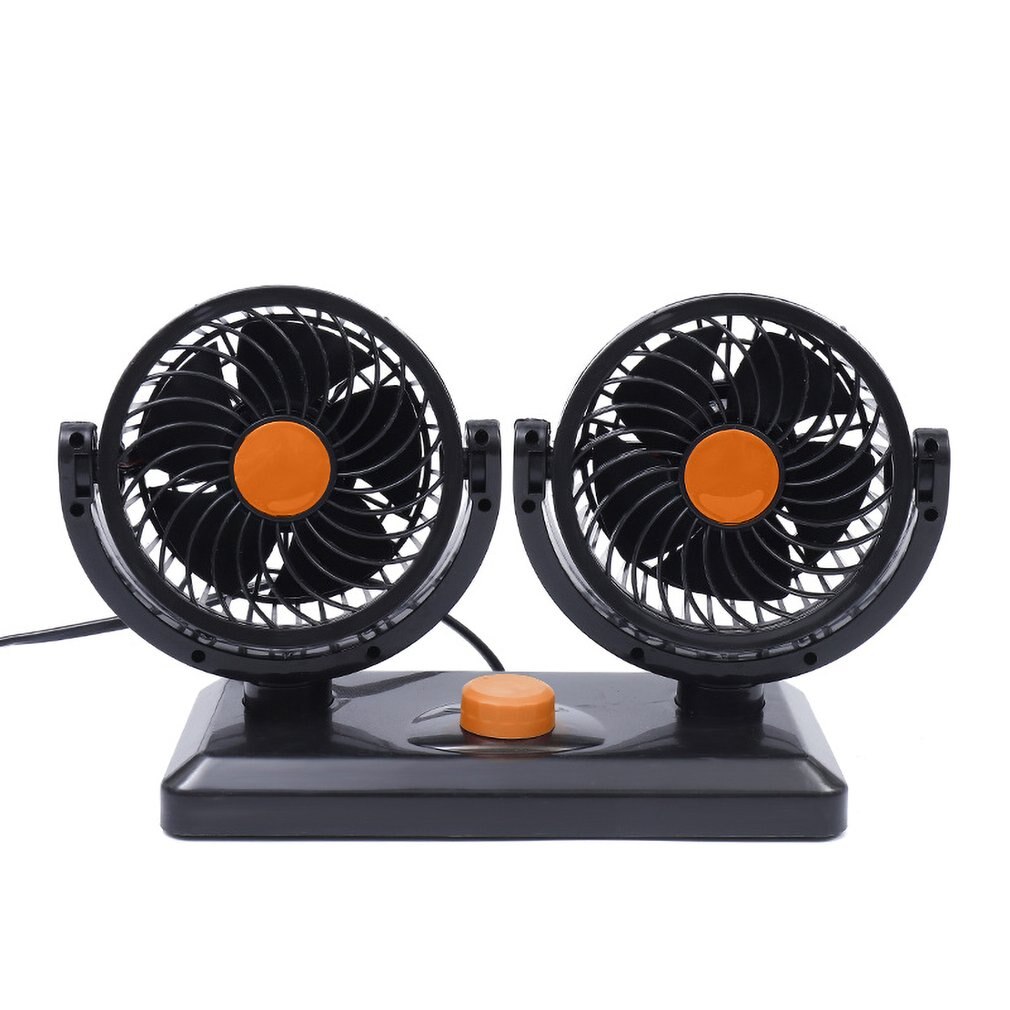 360 Rotating Free Adjustment Dual Head Car Auto Cooling Air Fan Car Cooling Swing Dashboard Ventilation Fan Air Circulator