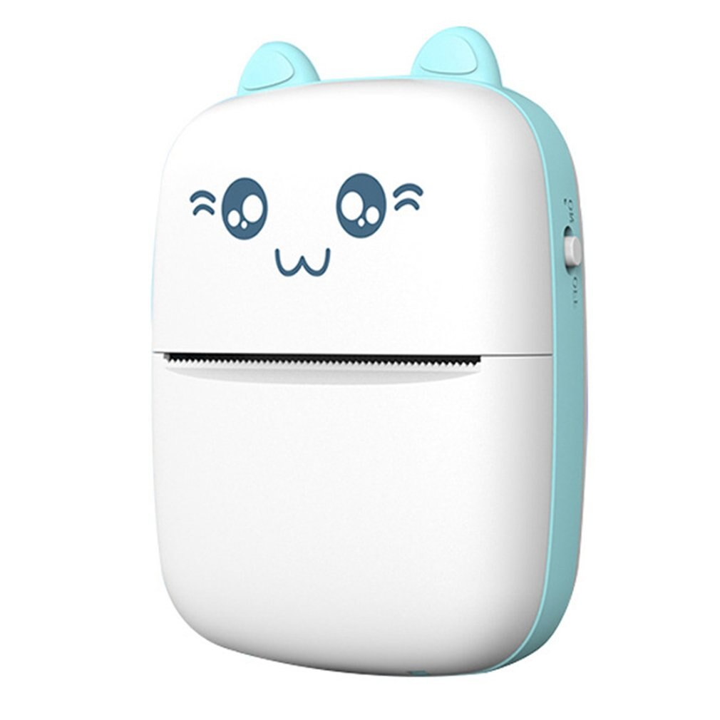Handheld Mini Thermal Printer Mobile Phone Wireless Photo Memo Wrong Question Printer With 1 Roll Printing Paper: Blue