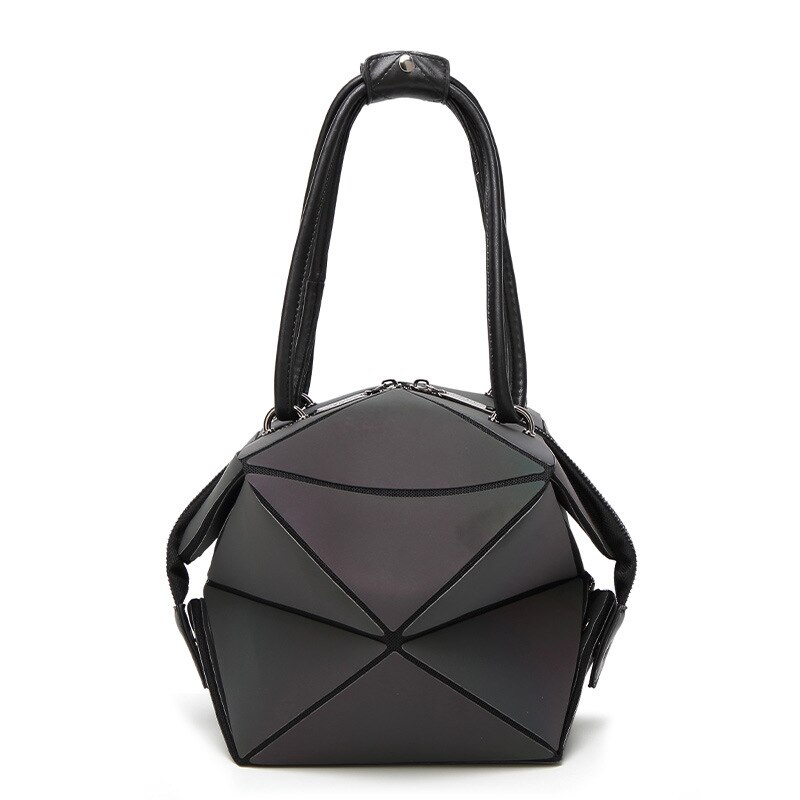 Bolso luminoso para mujer , bolso de cuadros geométricos plegado para mujer, bolso de mano informal a la , bandolera mensajero para mujer, Mochila