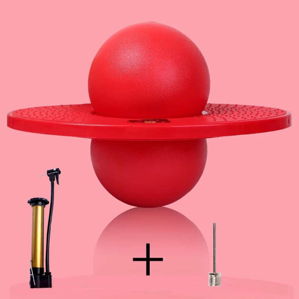 Pogo – balle rebondissante avec poignée et pompes, jouet de saut, capacité de charge maximale de 220lb, adapté aux enfants et aux adultes, offre spéciale: Rouge