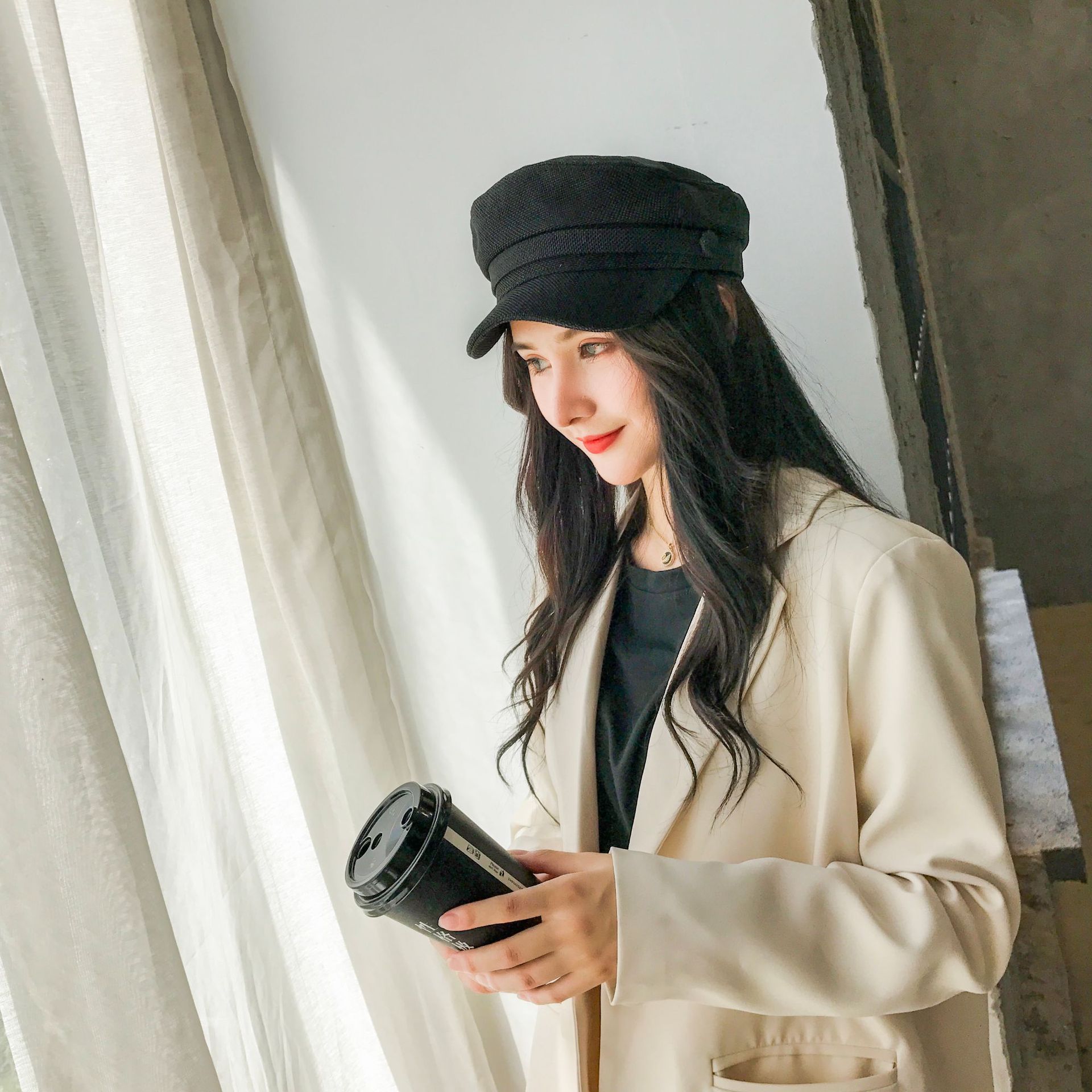 Flat Top Sailor Captain CapSpring Summer Men Women Cap Cotton Linen Beret Men Women Newsboy Cap Artist Painter Beret Cap