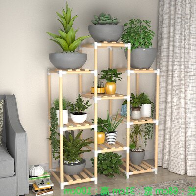 Wooden Plant Flower Display Stand Floor Shelves Flower Potted Stand Multi-storey Storage Rack Shelf Plants Stand Outdoor