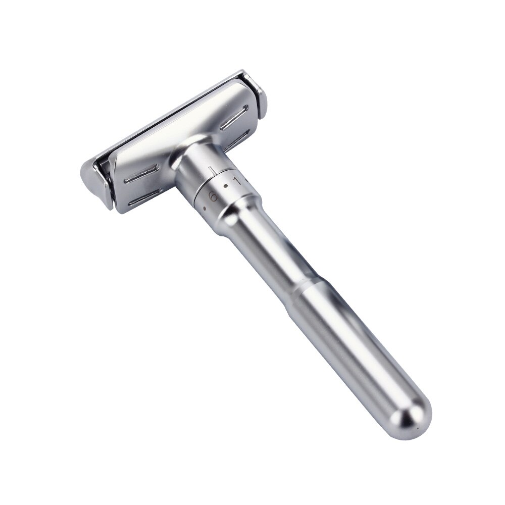 DDPGGL Men Classic Double Edge Adjustable Razor Shaver Smooth to Aggressive 1-6 Lime Hair Removal Razor with 5 Blades