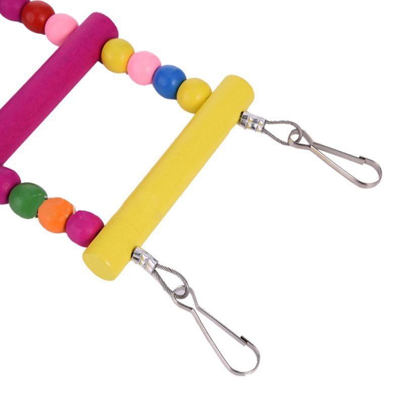 Colorful Wooden Bird Chickens Flexible Ladder Funny Climbing Bridge Swing Parrot