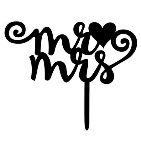 Romantische Wedding Cake Topper Mr Mrs Acryl Zwart Toppers Bruid Bruidegom Voor Verjaardag Bruiloft Decoratie Feestartikelen: R