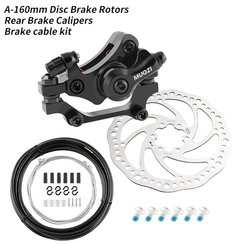 MUQZI Disc Brake Kit Bike Disc Brake Caliper Bicycle 22.2mm Brake Lever MTB Road Bike Cable 140mm 160mm Brake Rotor: MULTI