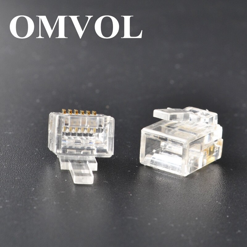 Conector macho RJ11 6P6C rojo Modular, 6 pines, Conector de teléfono