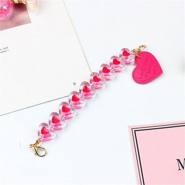 Mobiele Telefoon Lanyard Telefoon Charme Acryl Olie Liefde Armband Telefoon Sleutelhanger Diy Mobiele Telefoon Geval Sieraden Accessoires: Rose red