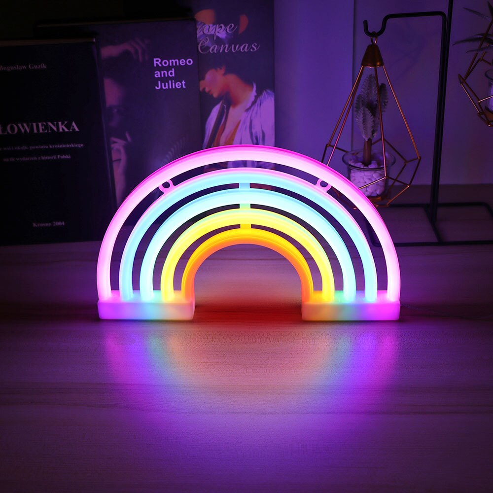 Anhänger Regenbogen Lampe Dekoration Neon- Lampe Kreative LED Lampe Schlafzimmer Warme Kleid hoch Kreative LED Lampe
