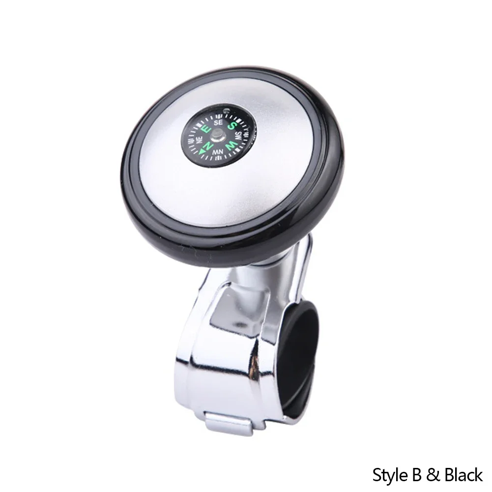 Stuurwiel Spinner Knop Met Kompas Universele 360 Graden Rotatie Metalen Power Handvat Bal Booster Voor Auto Auto Auto Auto: Bruin