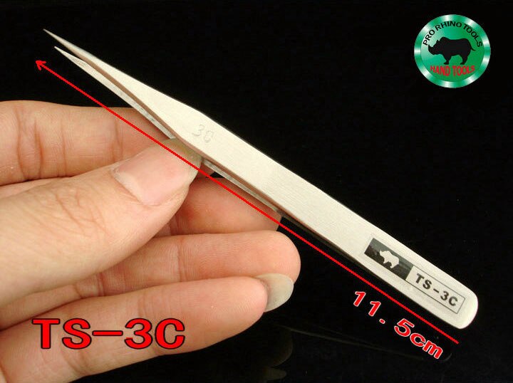 Japanse RHINO TS-3C Pincet Lengte 11.5 cm Hoge precisie Super Hard Super Sharp Tang voor Repareren Horloge of Mobiele gereedschap