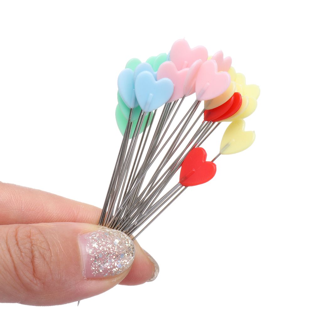 100 sztuk rękodzieło igły głowy kolorowe szpilka robić szycia kocham serce pikowania niejednolita całość