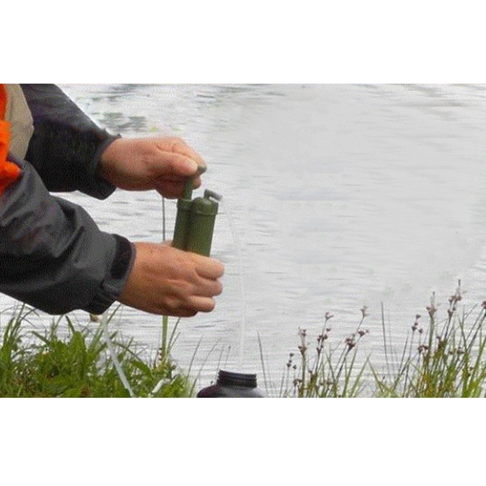 Filtro de agua portátil, purificador de agua Personal de emergencia para acampar, fibra hueca de 0,01 micras con estuche de almacenamiento