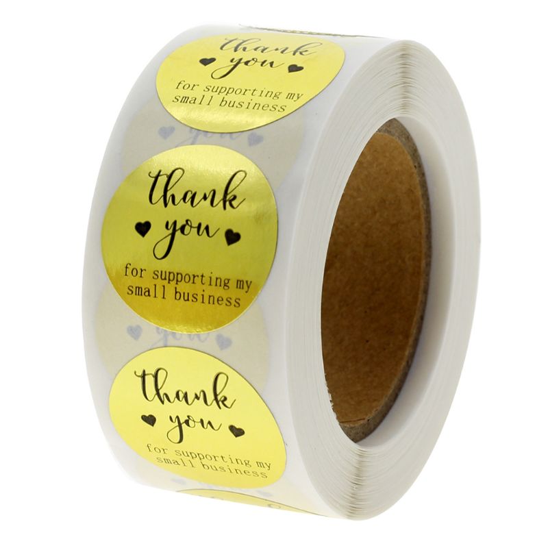 500pcs Thank You for Supporting My Small Business Stickers Round Labels Handmade K4UA