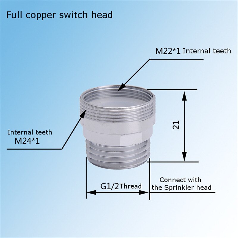 G1/2 Faucet Conversion Head M22 Internal Thread & M24 External Thread Water Tap Nozzle Aerators Connector Faucet Accessories