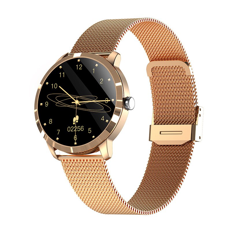 Montre connectée Q8L pour hommes et femmes, écran entièrement tactile, moniteur d&#39;activité physique et de pression artérielle, pour xiaomi huawei iphone: Gold