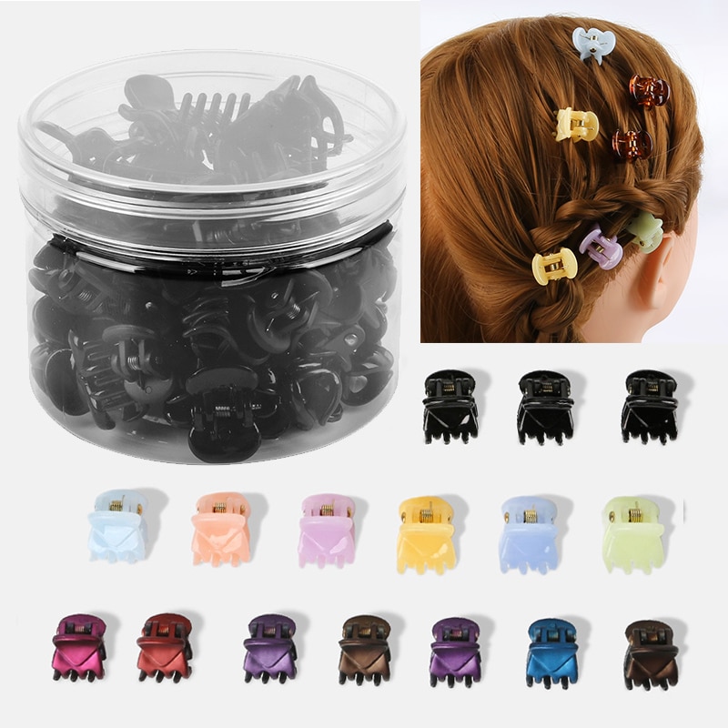 12-24 st/kartong svart mix färg liten flicka babysäker plast hår klämmor hårnålar flickor koreansk stil hårstyling accessoarer
