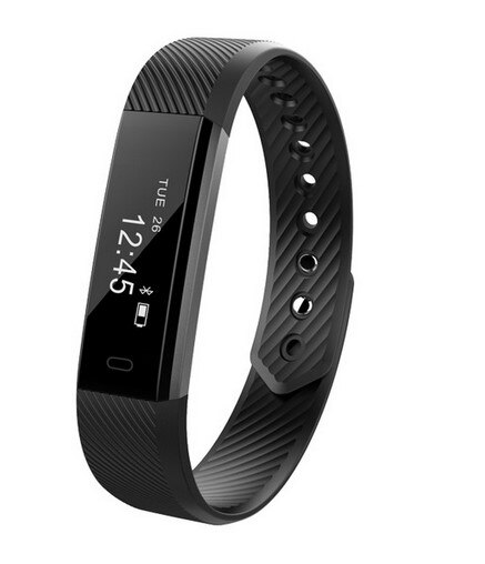 Smart Polsbandjes Fitness Tracker Smart Armband Stappenteller Bluetooth Slimme band Waterdichte Sleep Monitor Polshorloge: Black